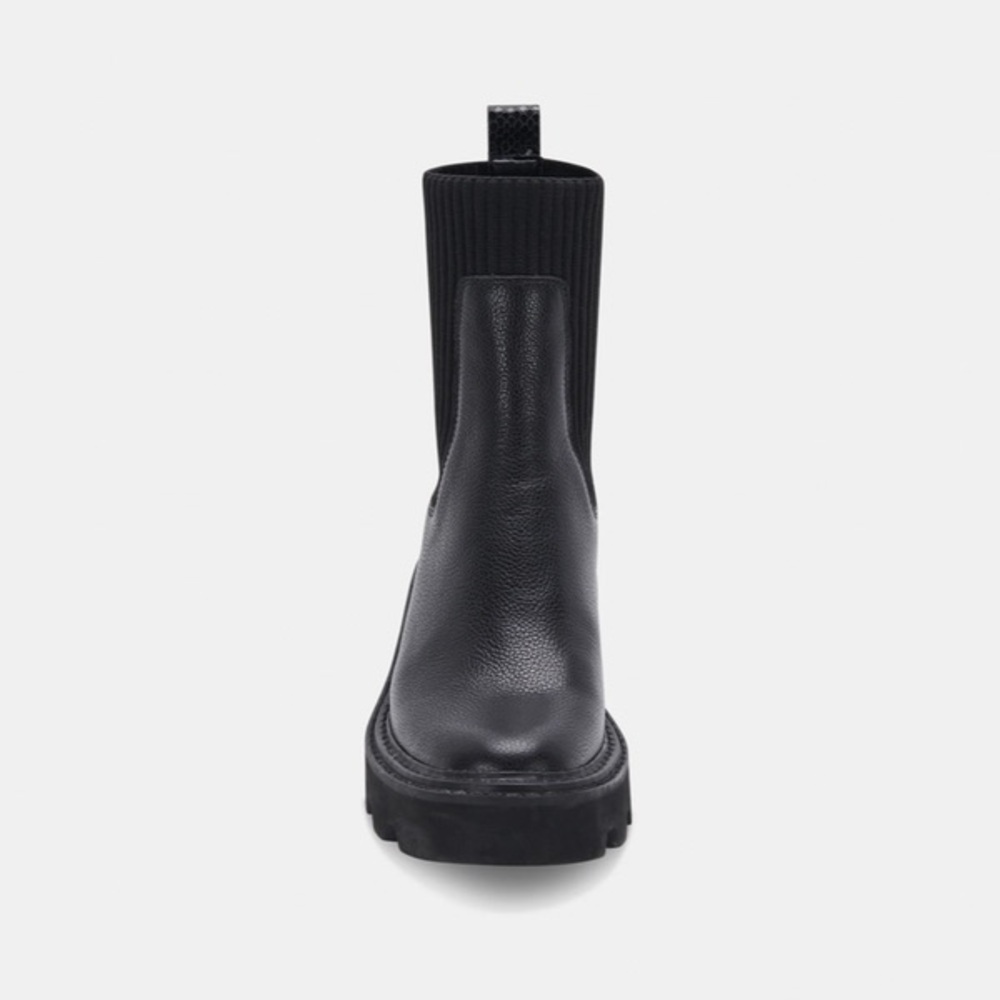Dolce Vita Black Leather & Knit Hoven H20 Boots